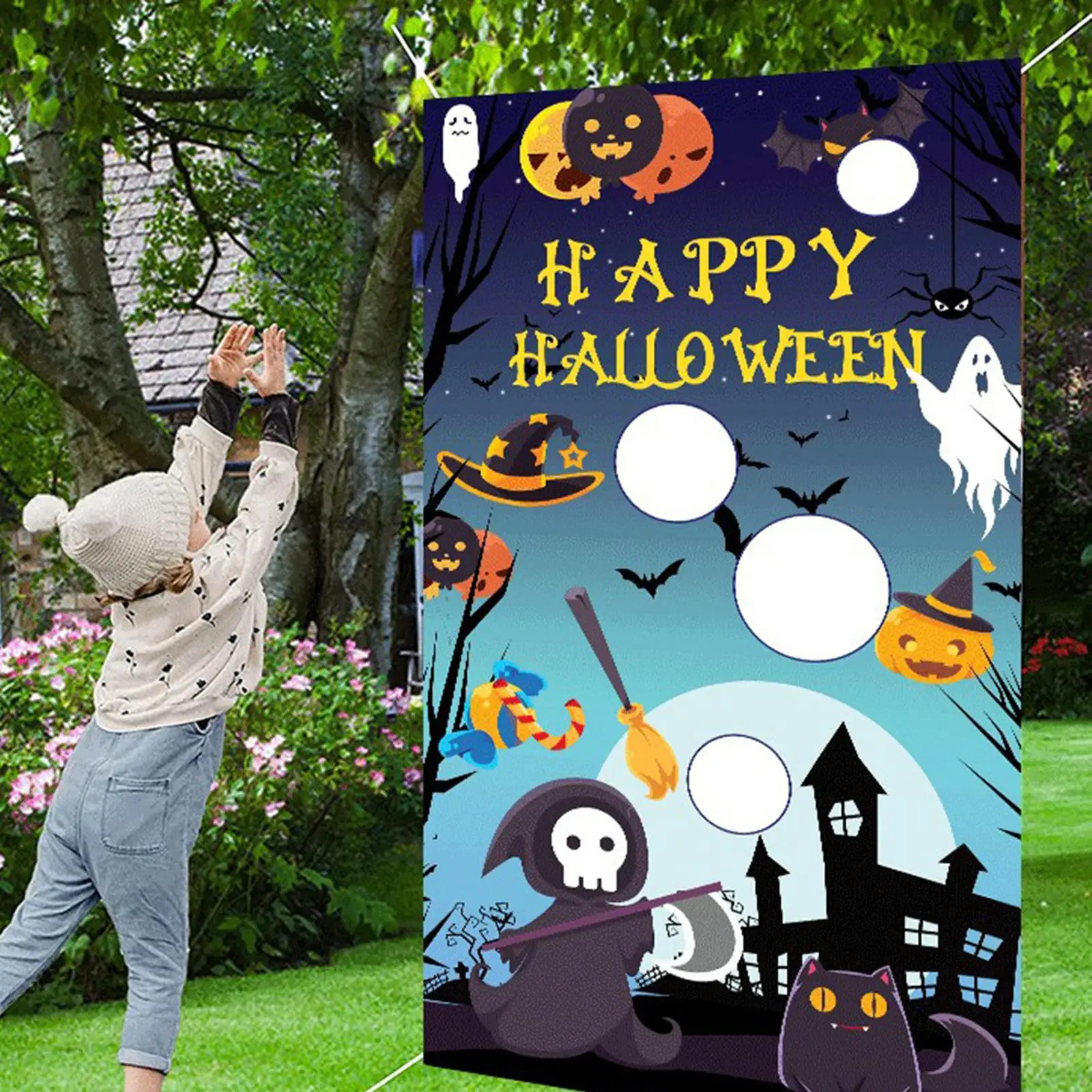 Toss Games Banner Halloween Indoor Outdoor Throwing Games for Party Outside
