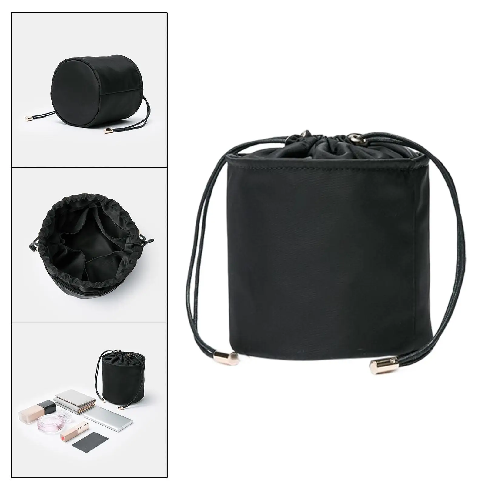Portable Travel Makeup Bags Drawstring Toiletry Bucket Organizer Cosmetic Case Storage Pouch Makeup Organizer for Women Wife