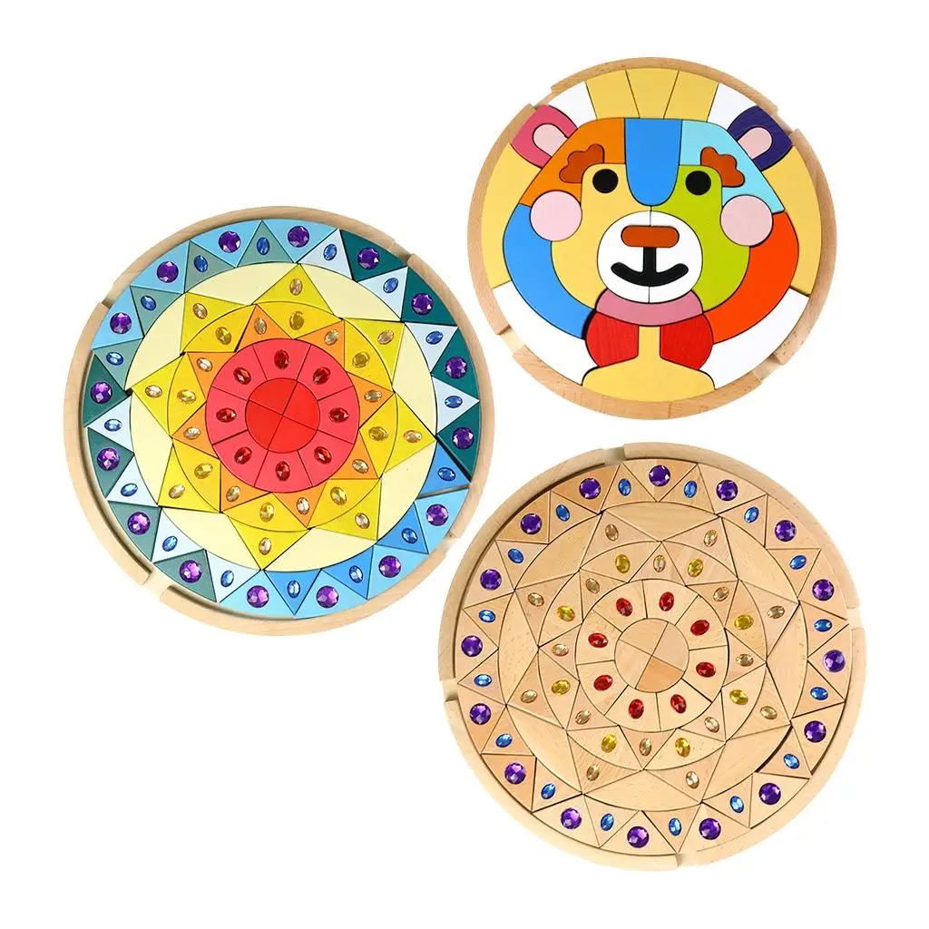 Colorful Puzzle Building Block Sun Flower Educational Recognition Game