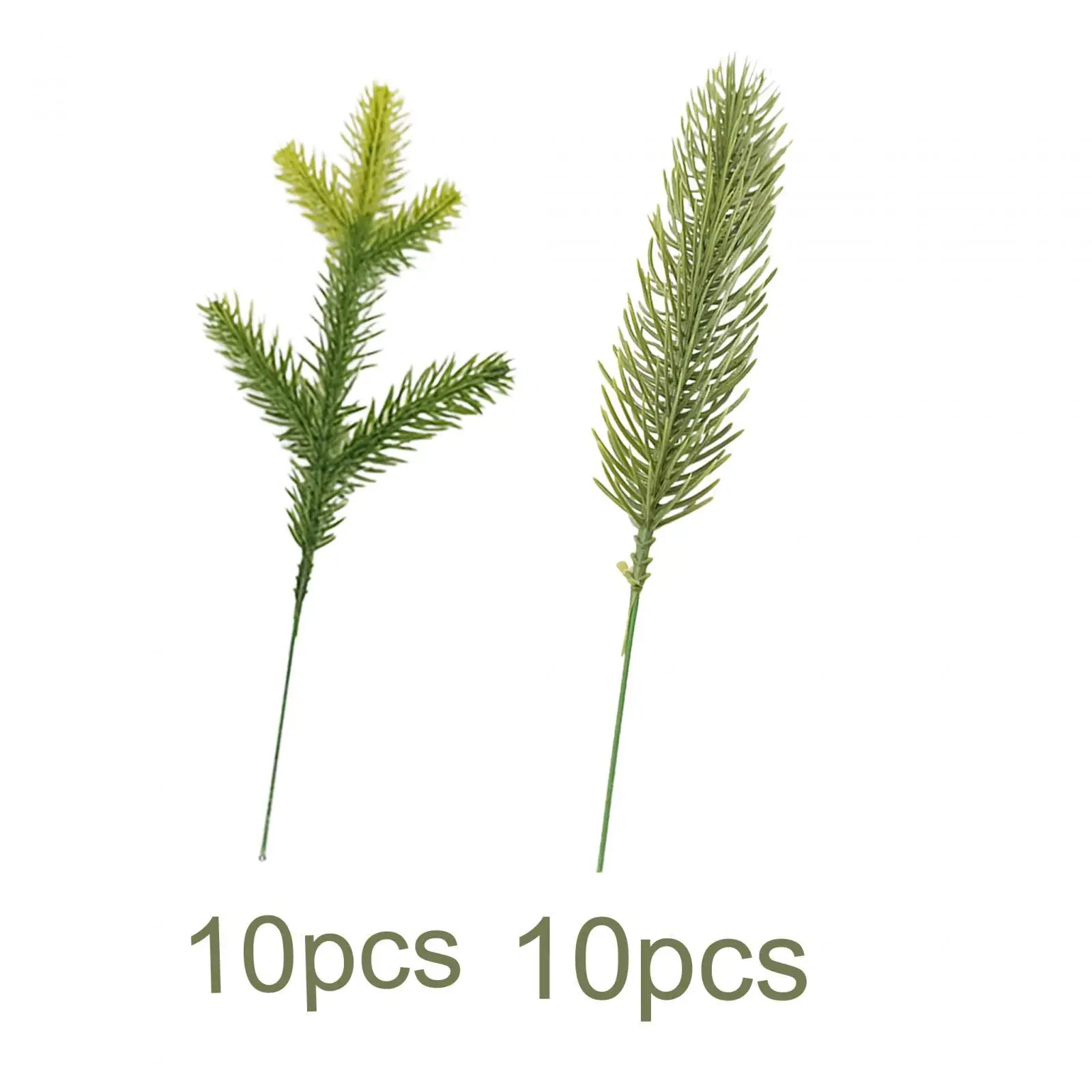 10Pcs Artificial Pine Branches Fake Plant DIY Wreath Accessories Garland Christmas Tree Ornament for Xmas Wedding Decorations