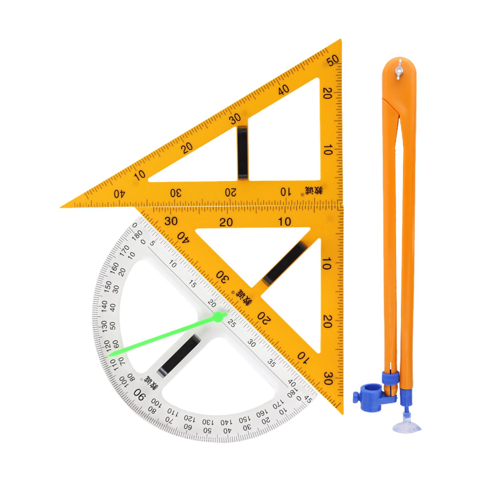Набор из 4 предметов, большая математическая Геометрическая линейка,  треугольная большая цифра, большой размер, Обучающие принадлежности для  досок, школьная доска | AliExpress