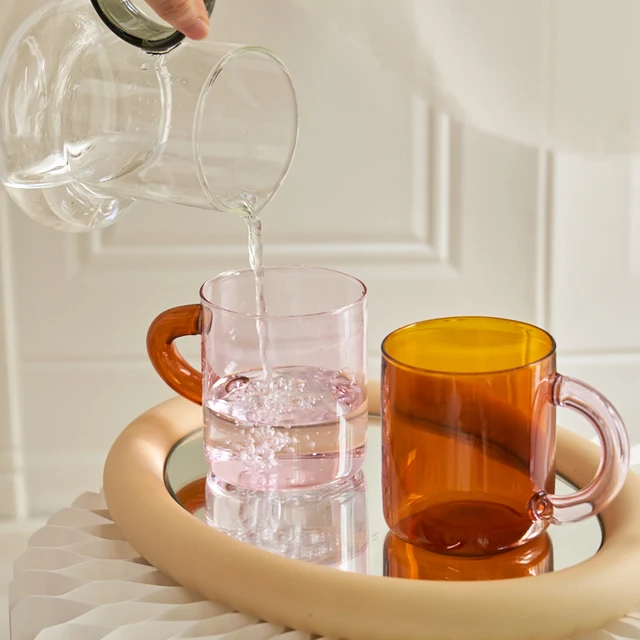Color Glass Mug Small Tea Cup Coffee Mug Tumbler Cups In Bulk Heat  Resistant Glass Coffee Cup Drinkware Wholesale - AliExpress