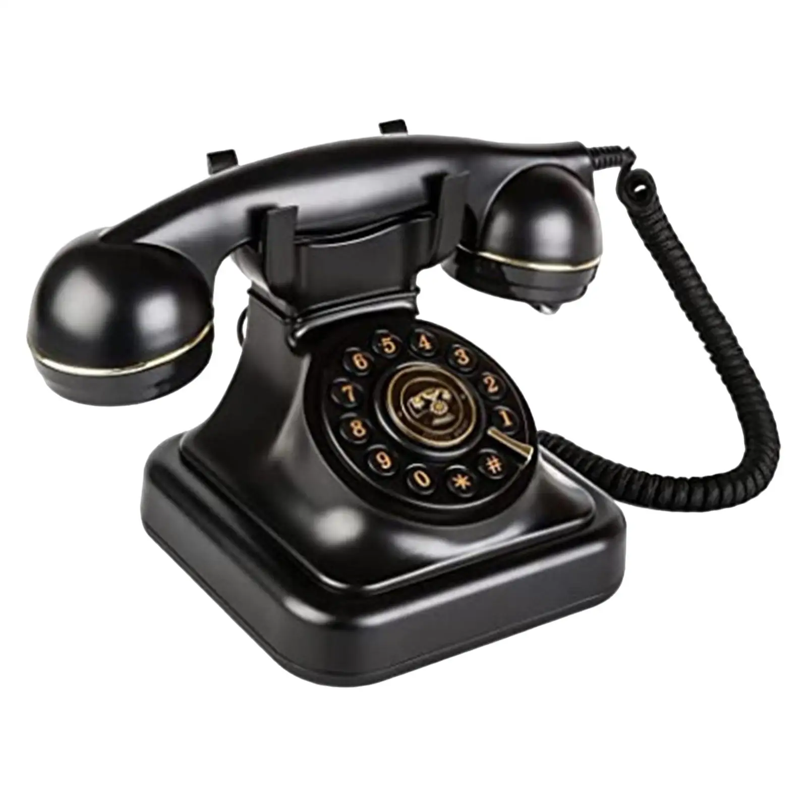 Corded Retro Telephone Landline Phones Old Fashion with Mechanical Bell Push Button Dial for Desk
