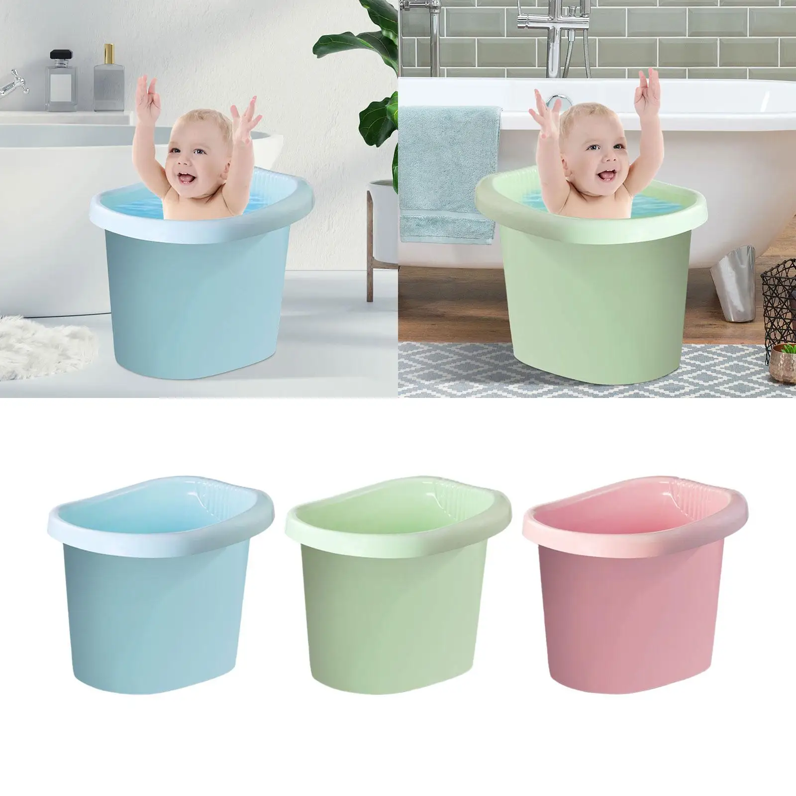 Infant Bathtub Newborn Shower Bucket Bathroom Accessories Baby Bath Bucket Baby Tub Bucket for Boys Kids Toddlers Girls Baby