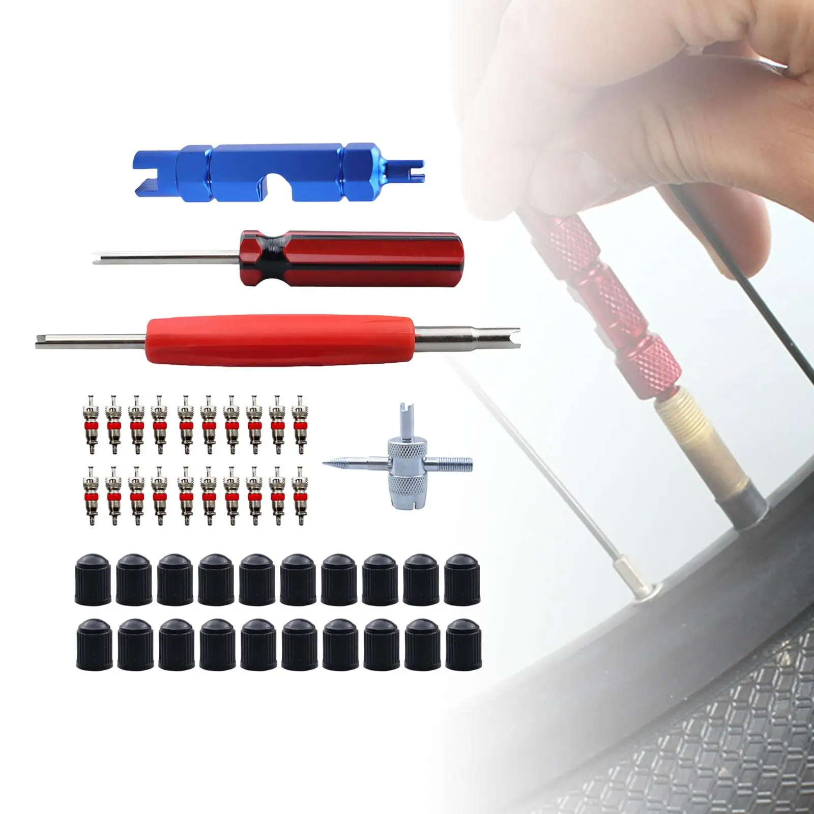 Valve Stem Removal Tool Valve Stem Caps Car Accessories Valve Core Remover Tool for Bicycle Motorcycle Truck Bike Auto