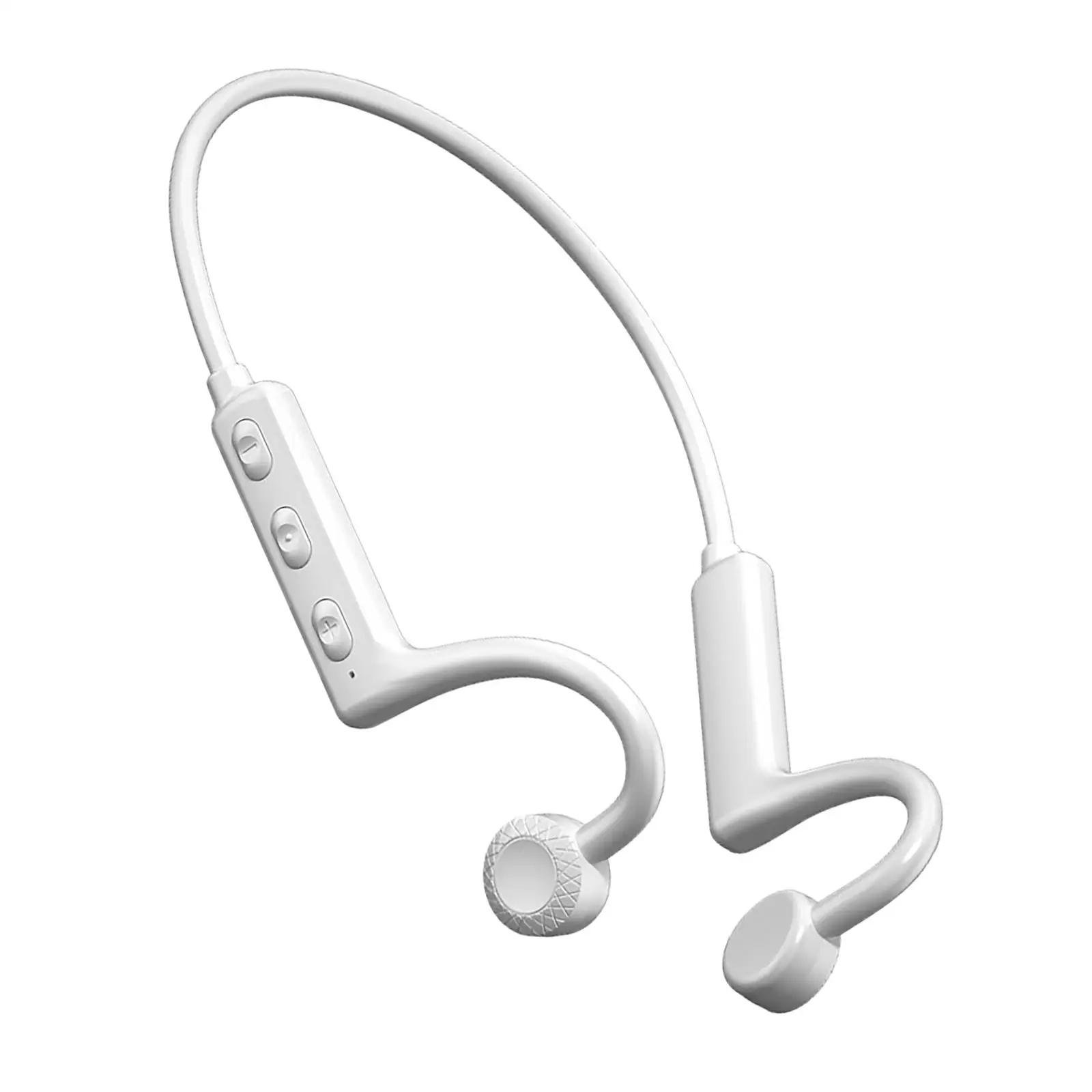 Bluetooth 5.1 Bone Conduction Headset, Open Ear Sports Driving 360 Degree Foldable Hands Free Earphones Easy Button Built in Mic