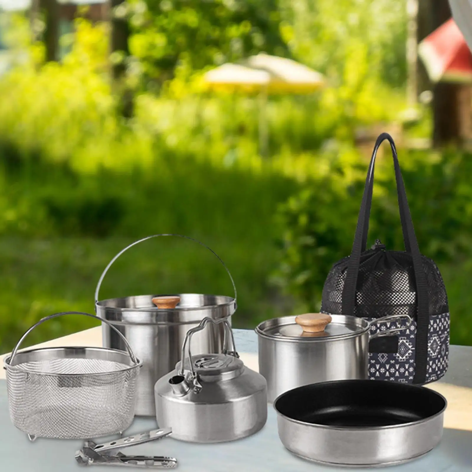 Pan Kettle Lightweight Camping Cookware Set for Home Backpacking Travel