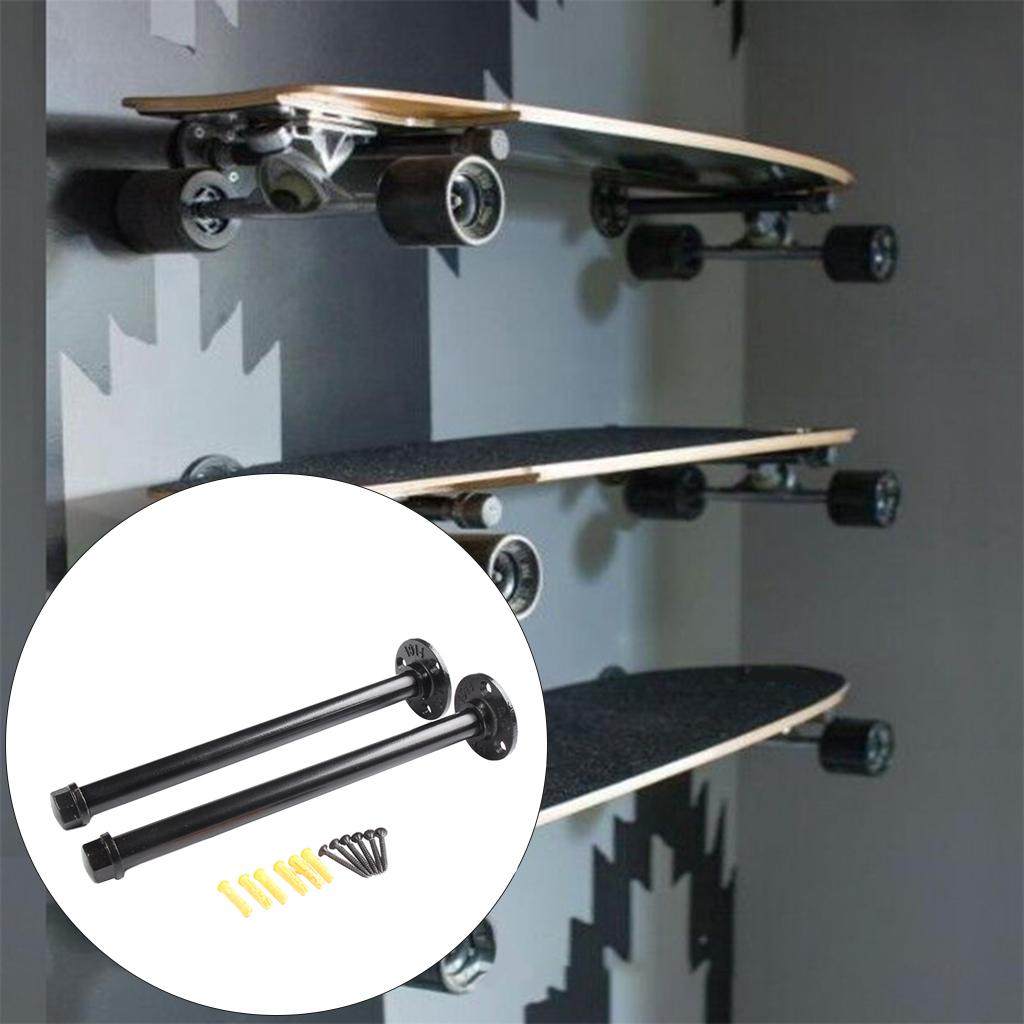 Metal Wall Mount Skateboard Deck Display Wall Mount Horizontal Hanger Rack