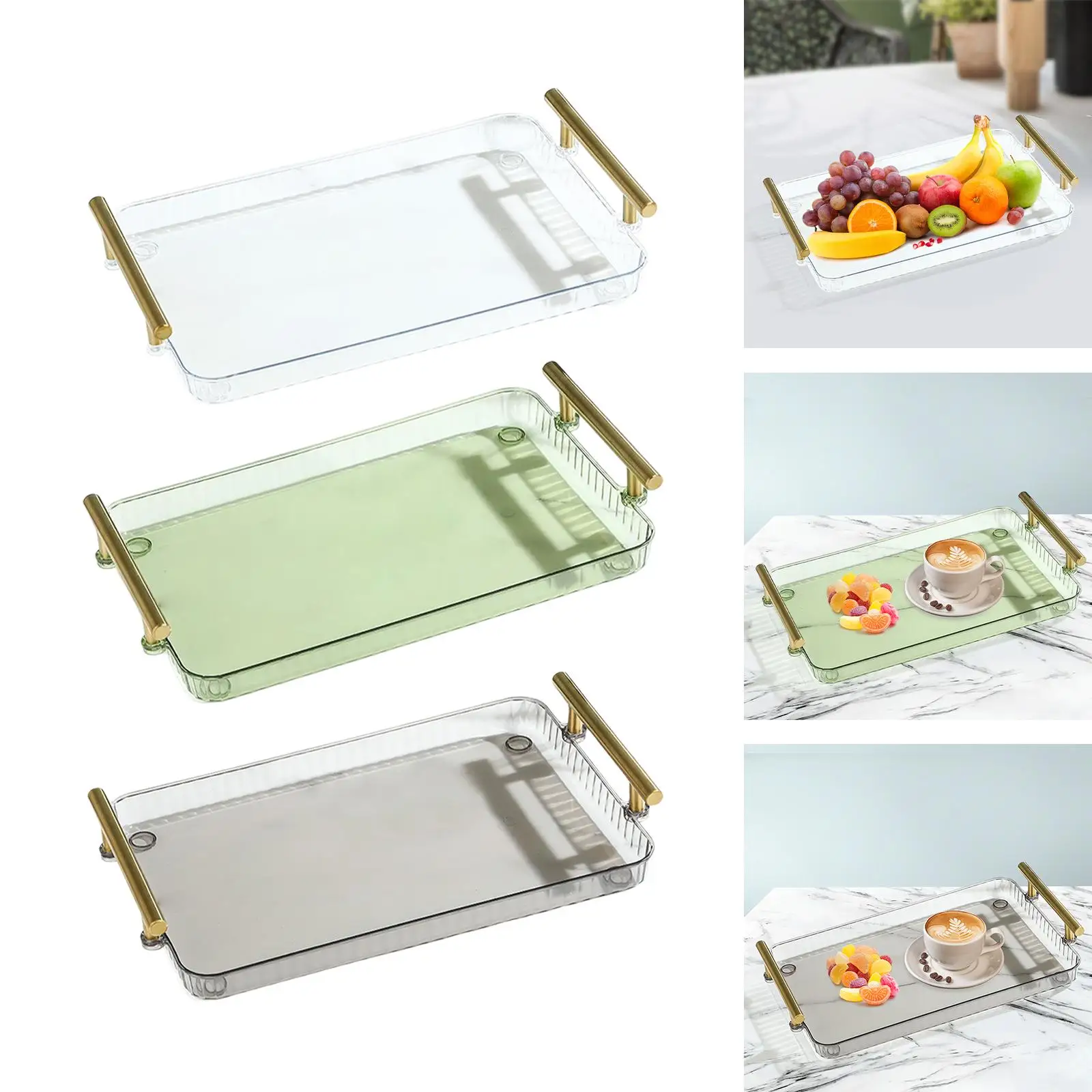 Rectangular Serving Tray Serving Tray with Handles Organizer
