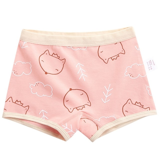 Girls Quality Fine Cotton Underwear Bright Printing Soft Panties Kids  Breathable Underpants Girls Lace Boxer Briefs 4pcs/Lot