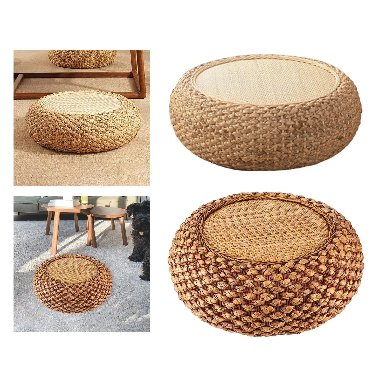 Arabische Sarabo kleinhandel Ondeugd Tatami Floor Woven Handcrafted Knitted Breathable Padded Straw Sitting  Cushion Seat Mat Pouf For Home Decor Tea Ceremony - Cushion - AliExpress
