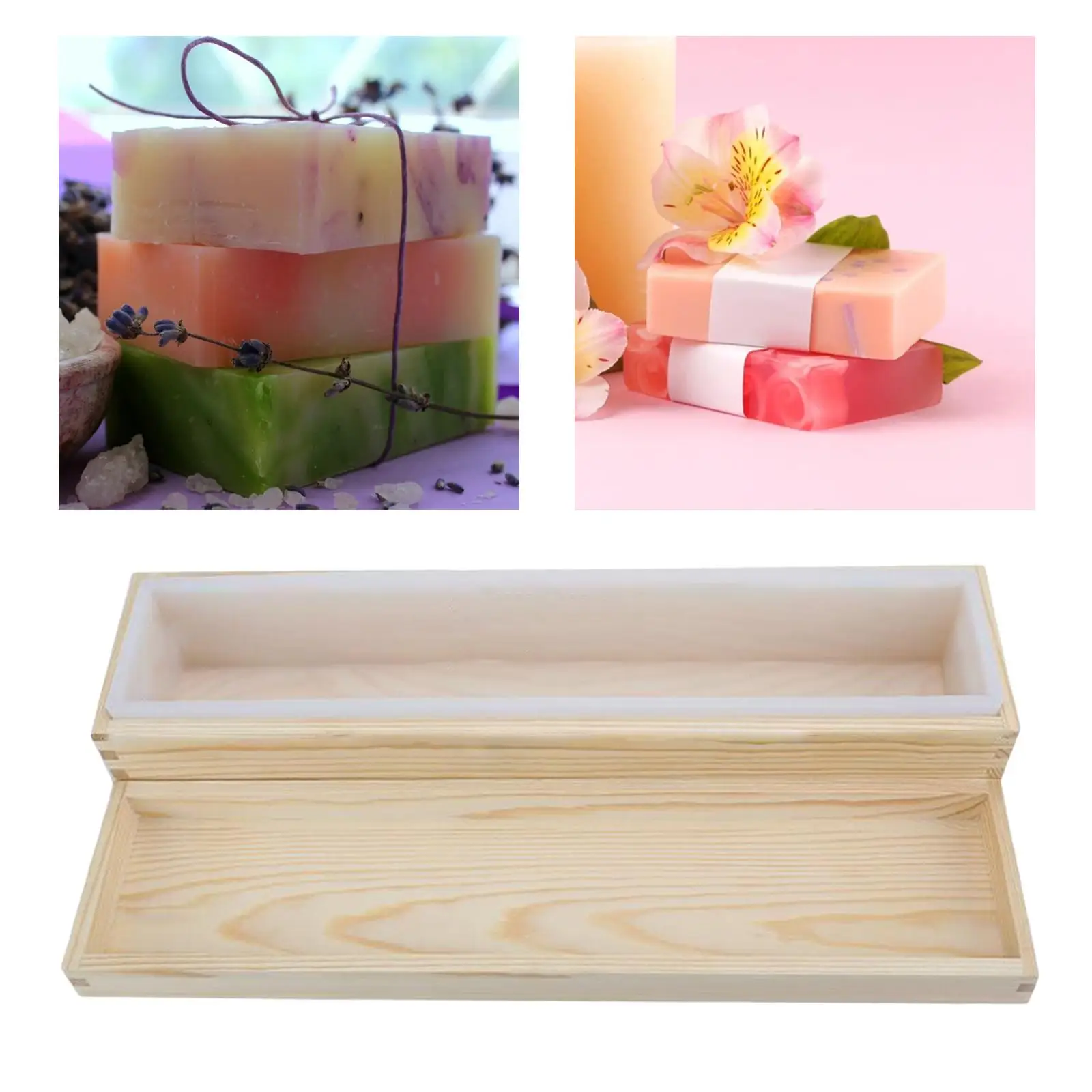 Soap Making Mould Silicone Resin Crafts Chocolate Loaf Mold DIY Homemade Soap Supplies Baking Pan Molds w/ Lid