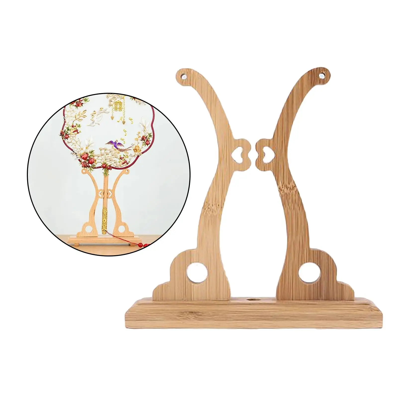Hand Hold Circular Fan Stand Display Holder Home Office Desktop Decoration