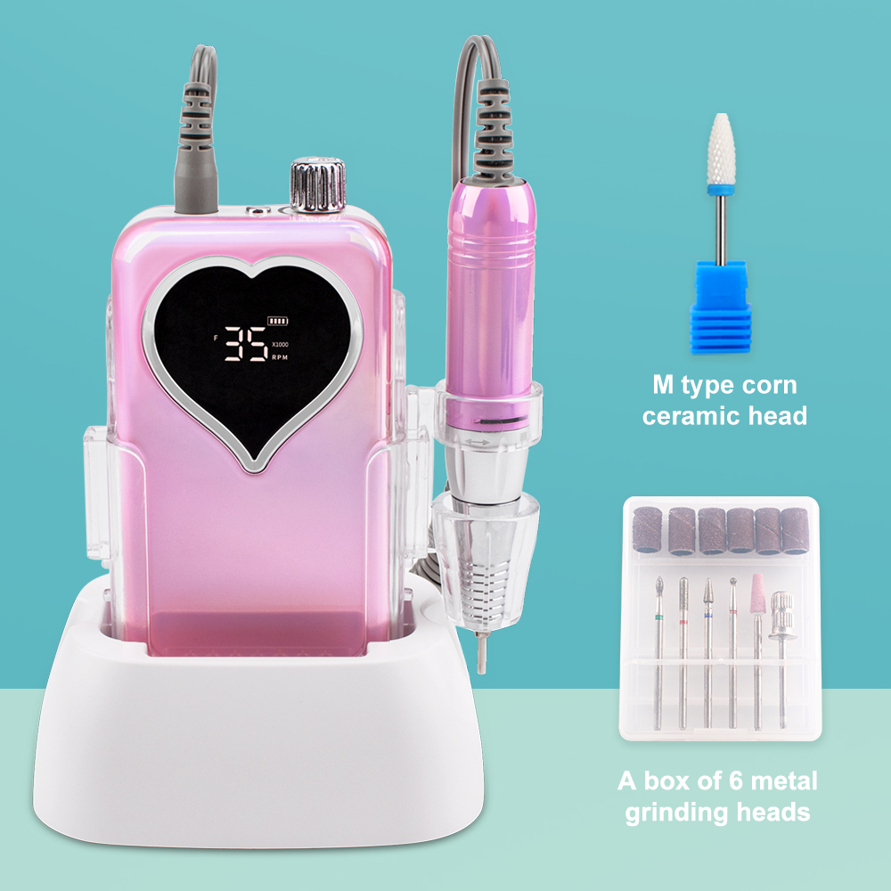 Best of 35000RPM Nail Drill Machine For Manicure Nail File With Heart Screen Acrylic Electric Nail Drill Milling Cutter Nail Art Tools Reviews & Tips