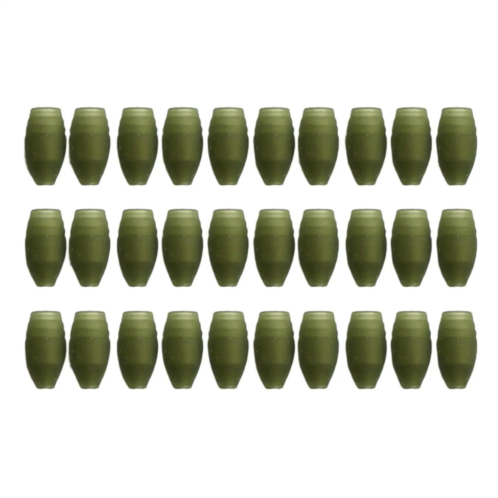 30 Pieces Match Elastic Dacron Connectors Carp Plastic Green Accessories Tool for Pole Tip Fishing Tackle Rigs Solid and Hollow