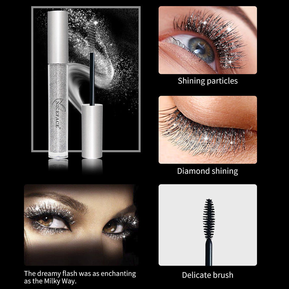 Best of Diamond Glitter Mascara Fast Dry Eyelashes Curling Extension Makeup Waterproof Long-lasting Lengthens Eye Lash Black 4D Mascara Reviews & Tips - Image 5