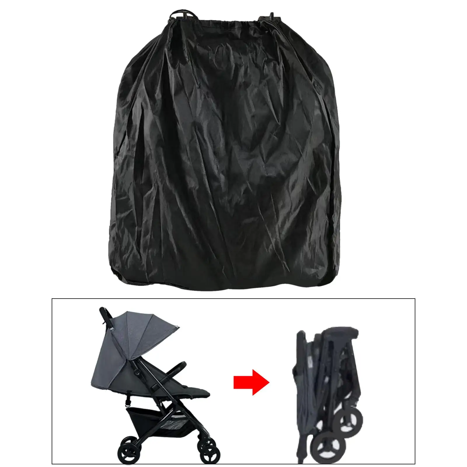 Air Travel Stroller Bag Drawstring Closure Oxford Cloth Easy Carrying Stroller Storage Bag for Airplane Airports Gate Check
