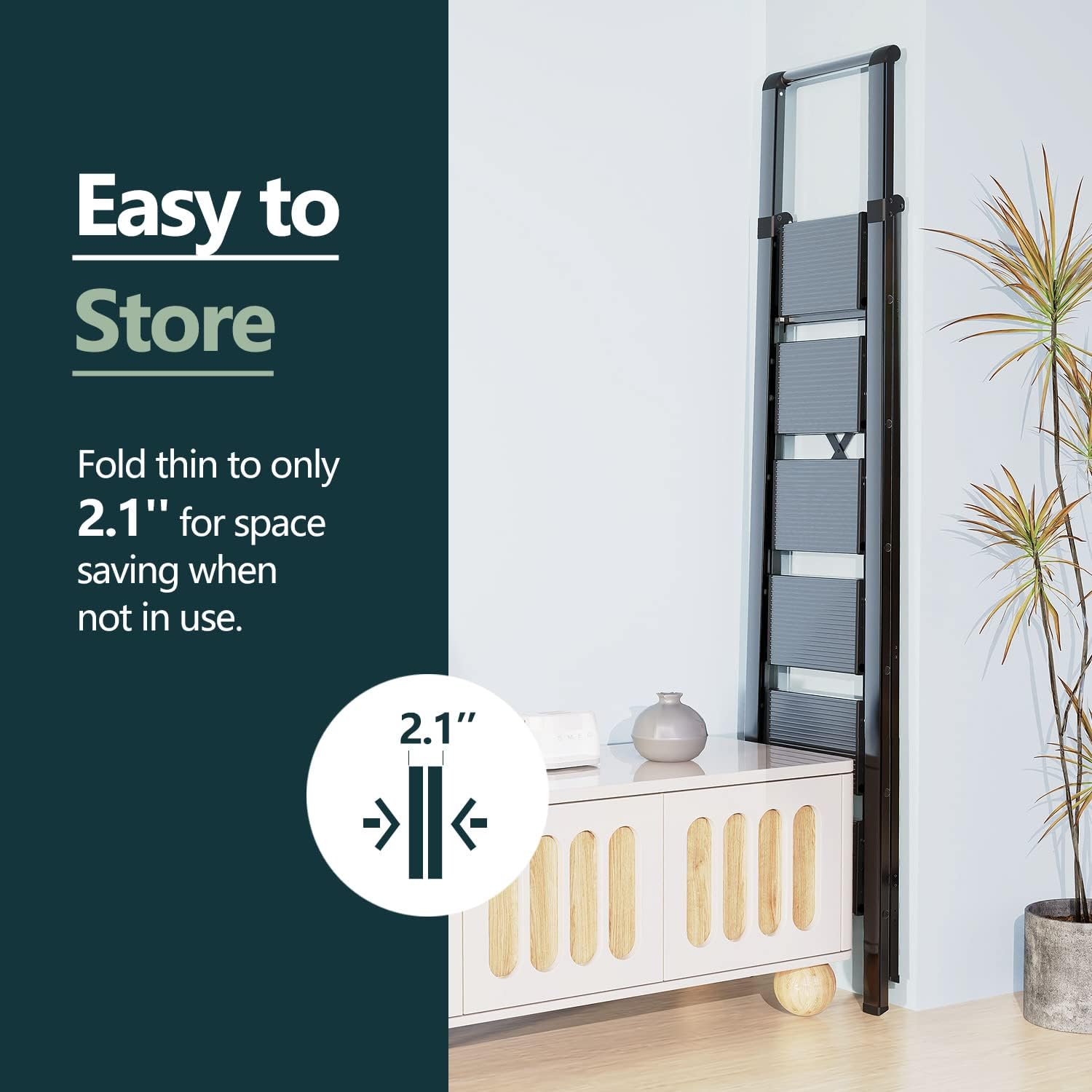 Title 6, WOA WOA 6 Step Ladder, Lightweight Foldable Lad...