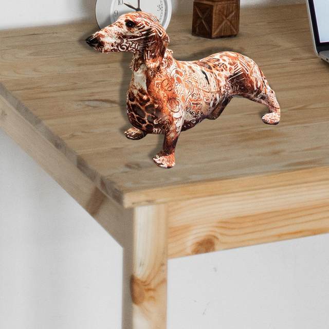 Modern Graffiti Sausage Dog Figurine,desk Office Bedroom Resin