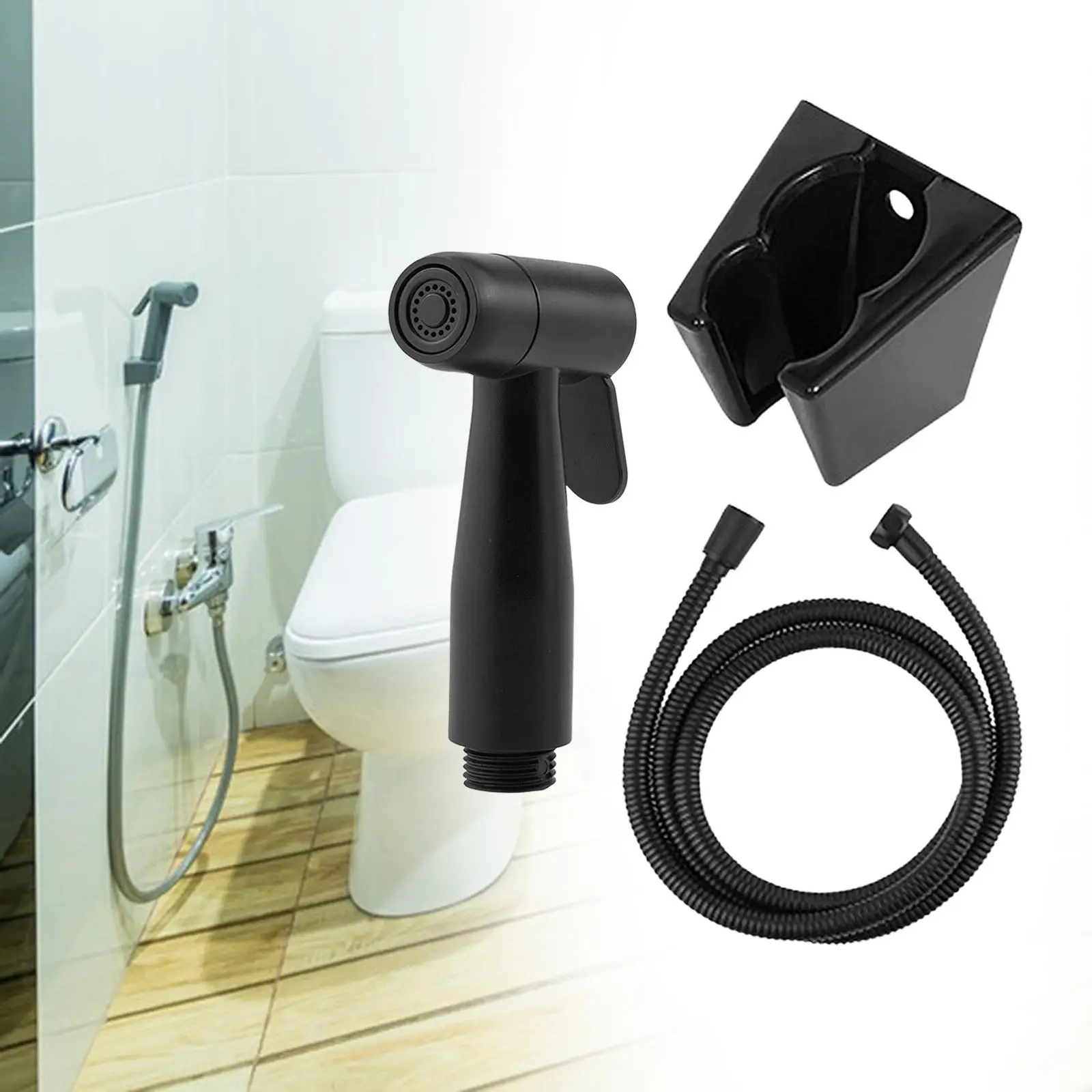 Bidet Toilet Sprayer Set Shower Head with Hose and Wall Bracket Holder for Toilet Flushing Floor Cleaning Kitchen Washroom