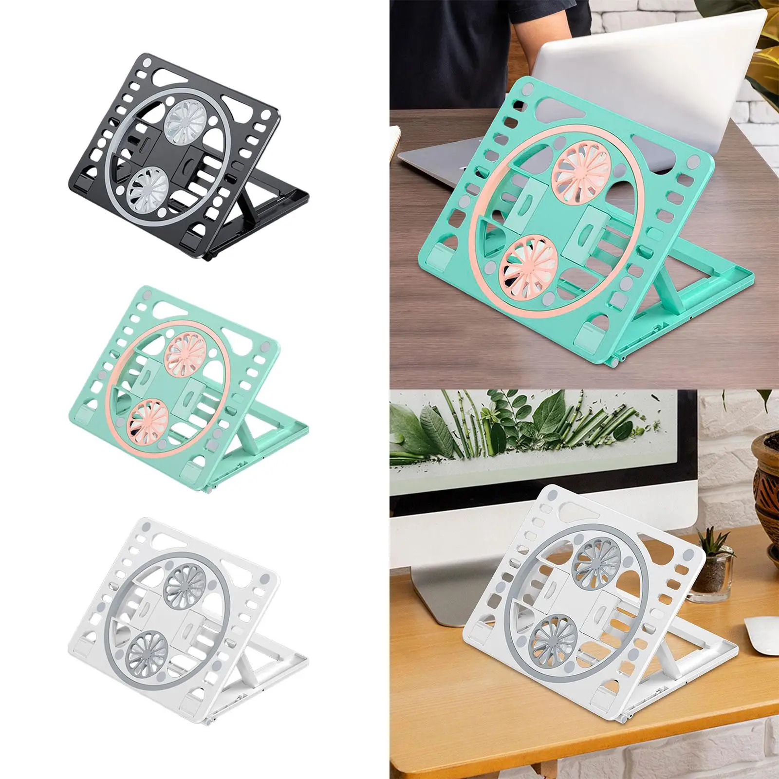 Laptop Cooling Pad USB Powered 6 Height Adjustment with 2 Quiet Fans Portable Laptop Cooling Fan Stand for Desk Office Home