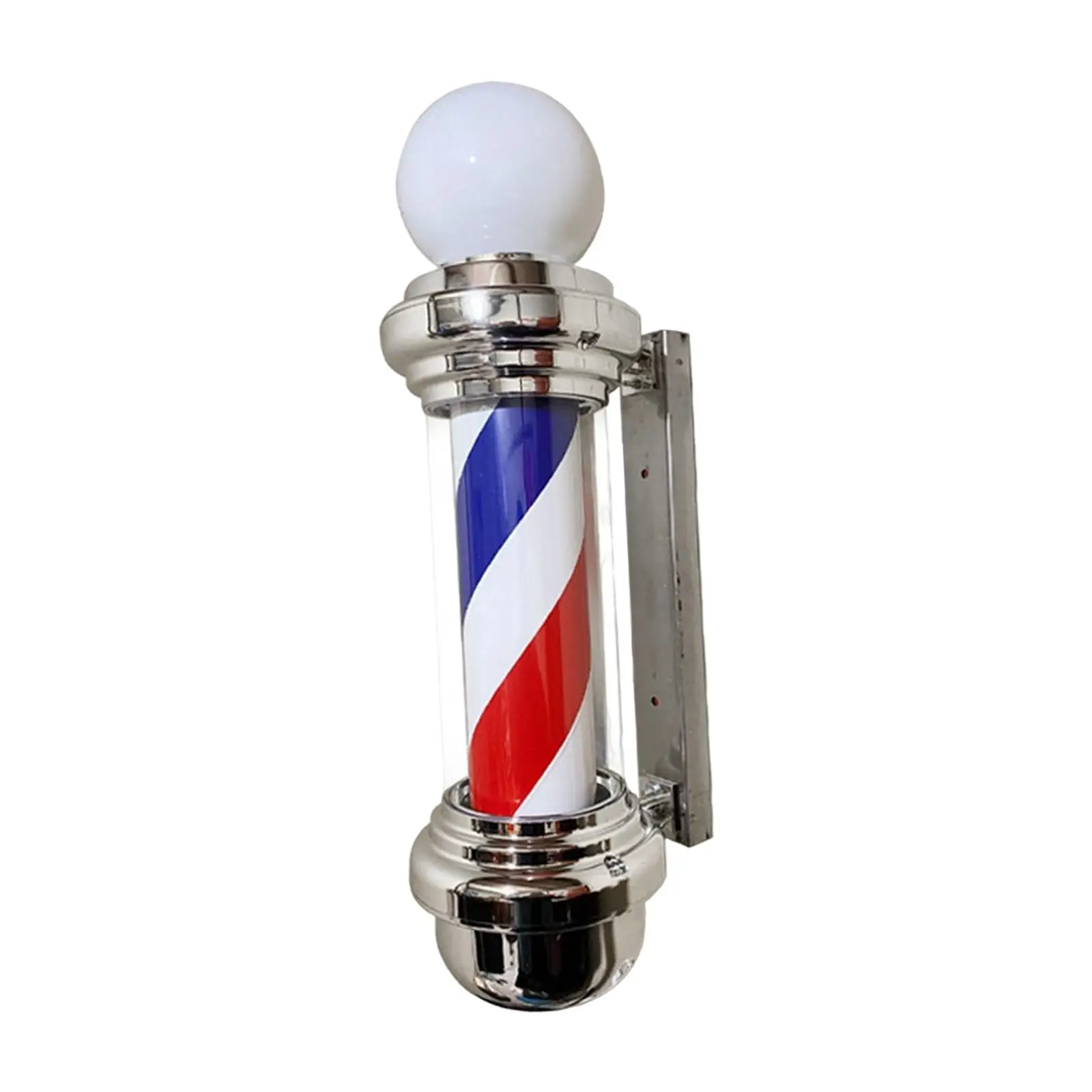 Barber Pole LED Light Rotating Hair Salon Shop Sign Light Waterproof Wall Mounted with Ball for Indoor Hairdressing Outdoor