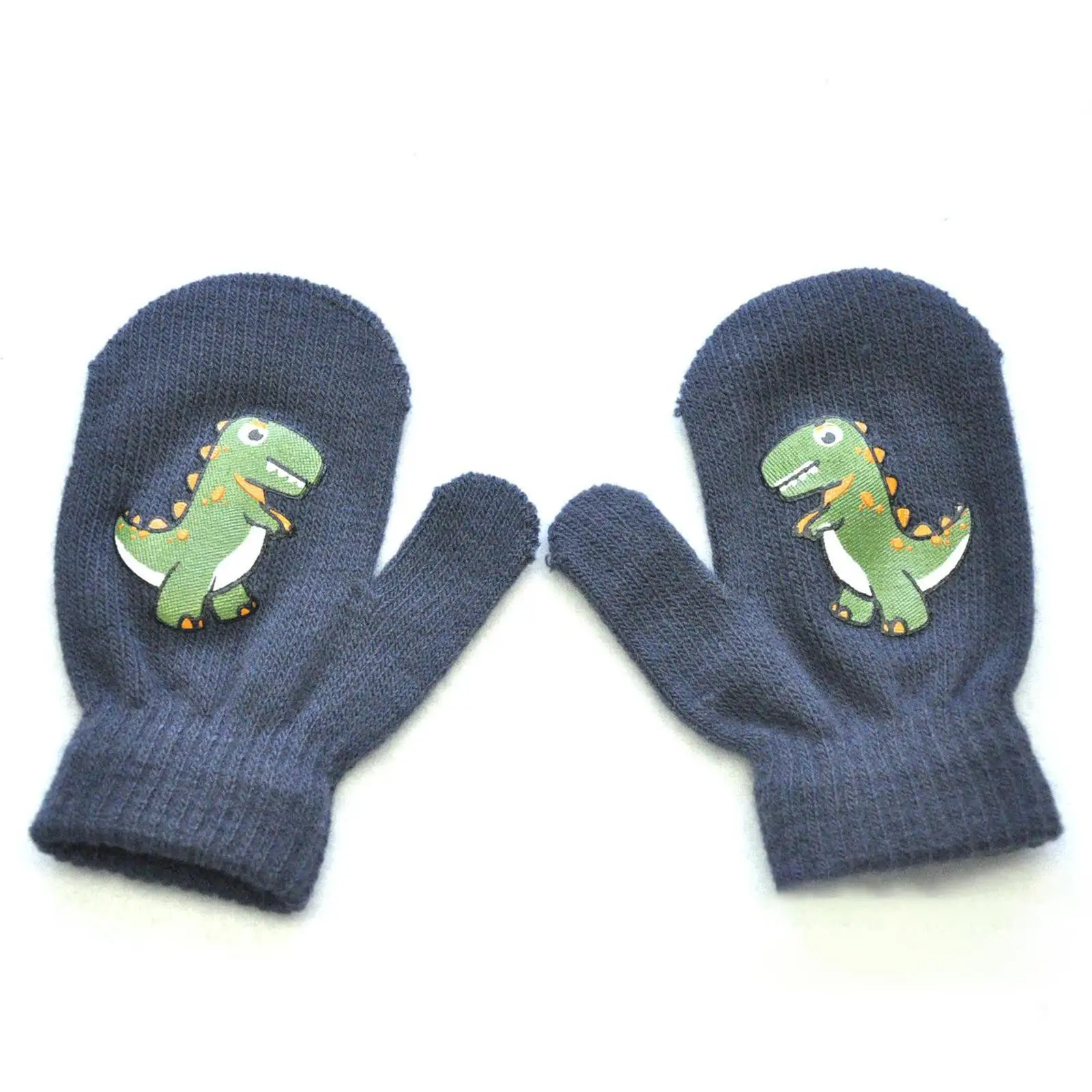 6x Children Winter Gloves Dinosaurs Pattern Full Fingers for Indoor and Outdoor Activities Warm Cute Appearance Assorted Color