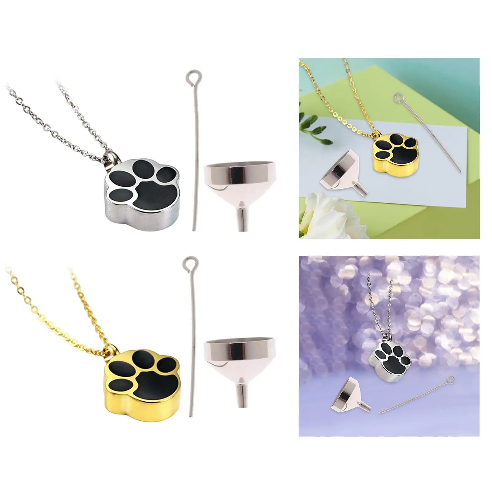Stainless Steel Cremation Jewelry with Funnel Waterproof Gift Cute Charms Fashion Memorial Locket Pendant for Woman Man Friends