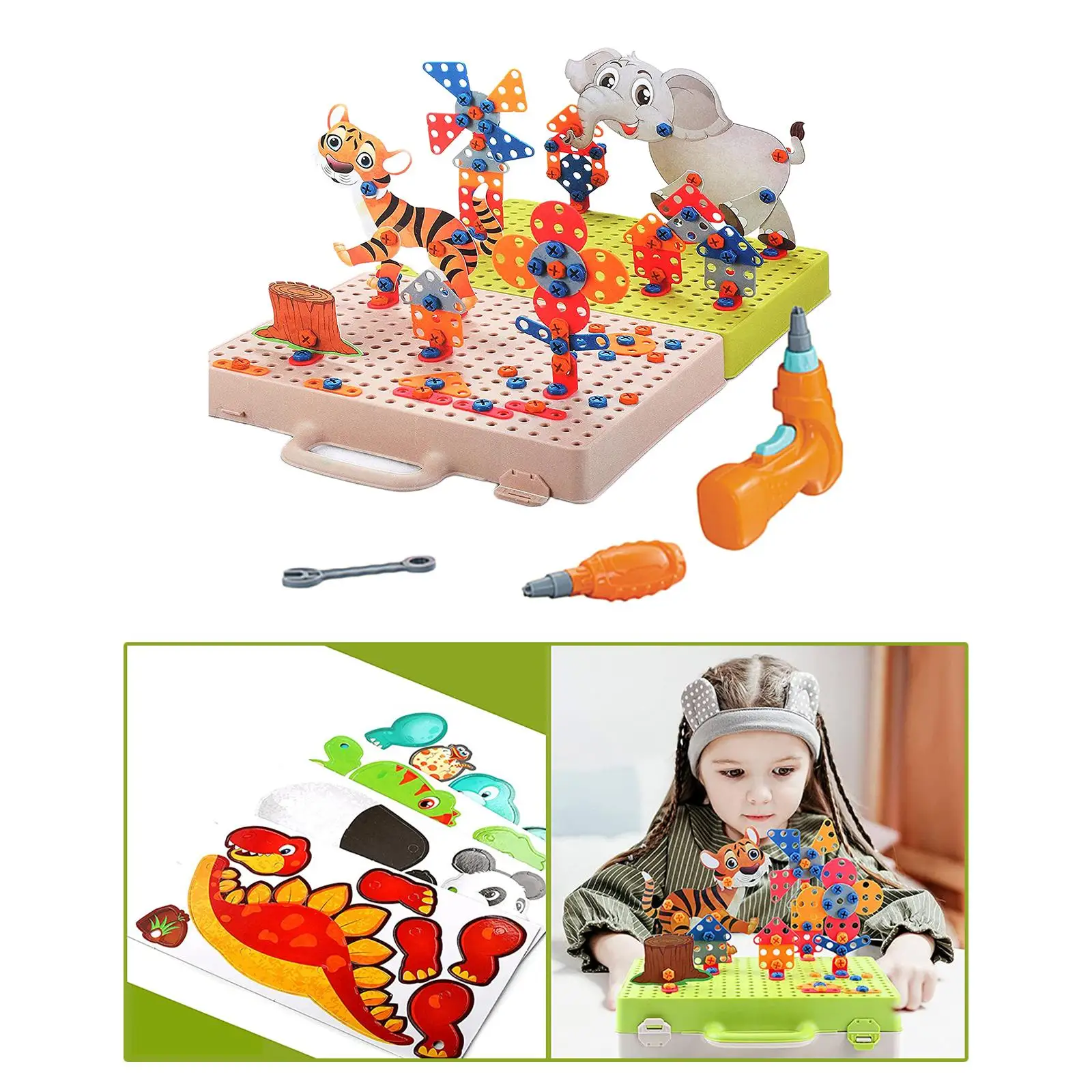 Drilling Screw 3D Creative Mosaic Puzzle Toys For Children Bricks Toys