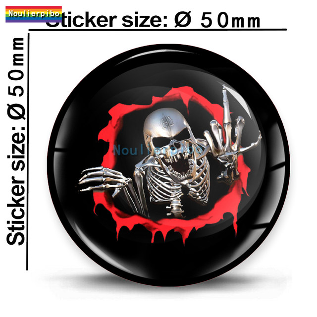 Adesivi 3D A Forma Di Teschio Per Moto E Auto - Pack Da 4 Pezzi - Foto 11