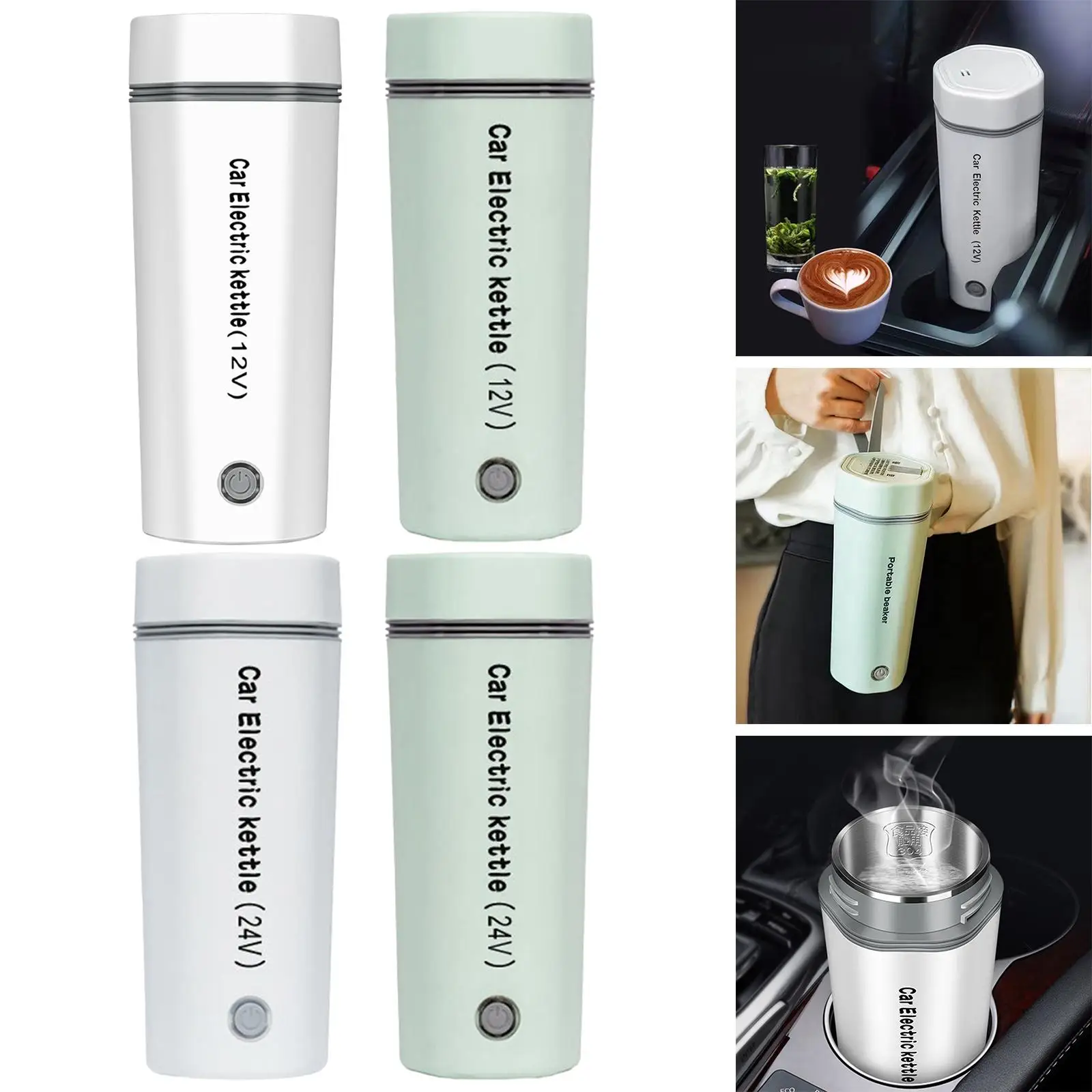 Car Electric Kettle Boiler 350ml Warmer Heated Water Boiler Hot Water Kettle Mug Heater Cup for Tea Coffee Camping