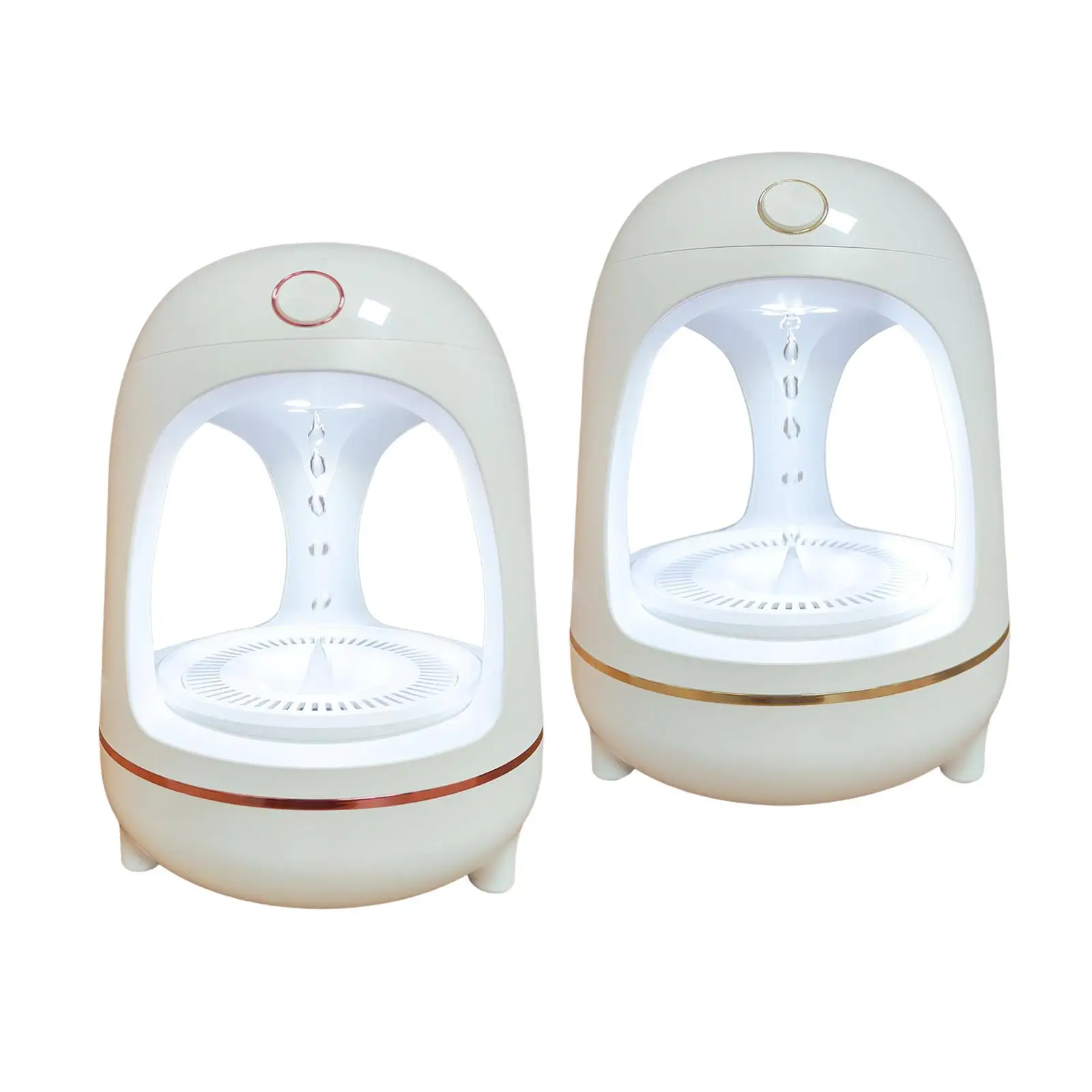 Desktop Air Humidifier Antigravity Water Droplet Countercurrent 700ml Night Light for Hotel Home Bedroom NightStand