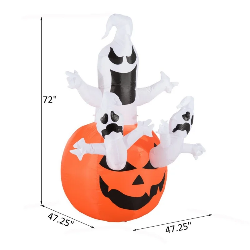 Halloween Ghost Inflatable Lights Decor White Phantom Pumpkin Ornaments with LED Room Lamps Outdoor Courtyard Haunted House Prop
