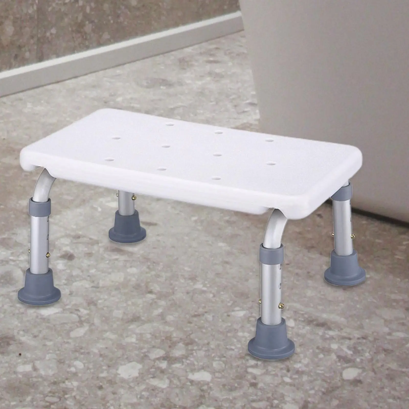 Shower Stool Bathtub Stool Adjustable Lightweight with Aluminum Legs Bath Stool for Shower Bathroom Step Stool for Seniors Kids