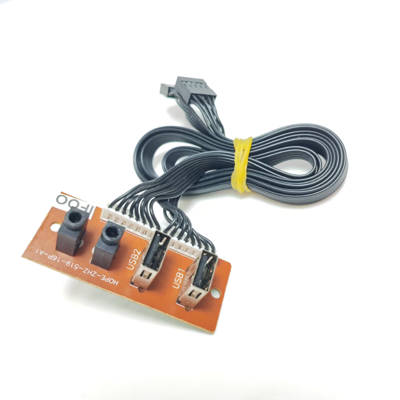 9Pin 2-Port Dual USB 2.0 9P 3,5mm HD Audio Stehende Buchse Schnittstelle Motherboard Verlängerung Kabel Chassis Frontplatte 65/66mm – Detail 3