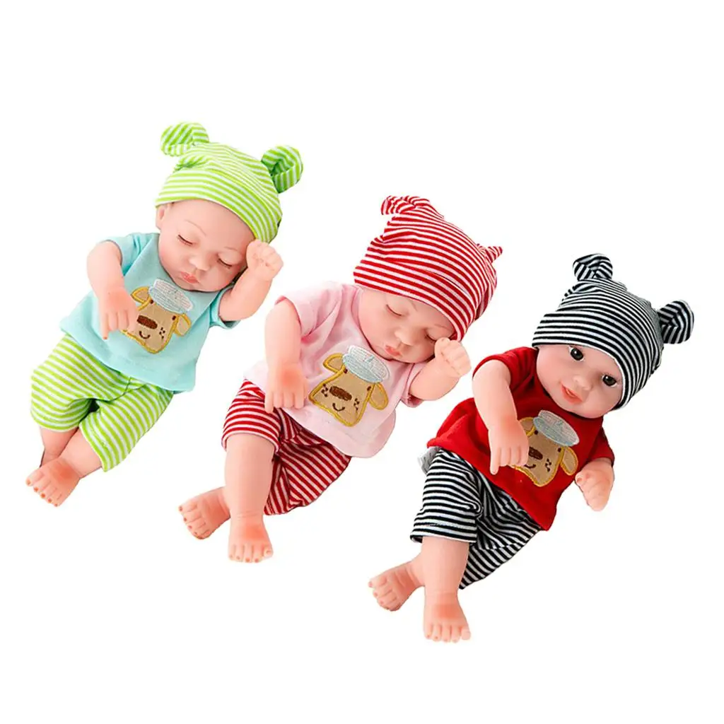  Boy Doll, 10 Inches Reborn Sleeping Boy, Cute   Reborn Doll with Clothes Accessories for Age 3+