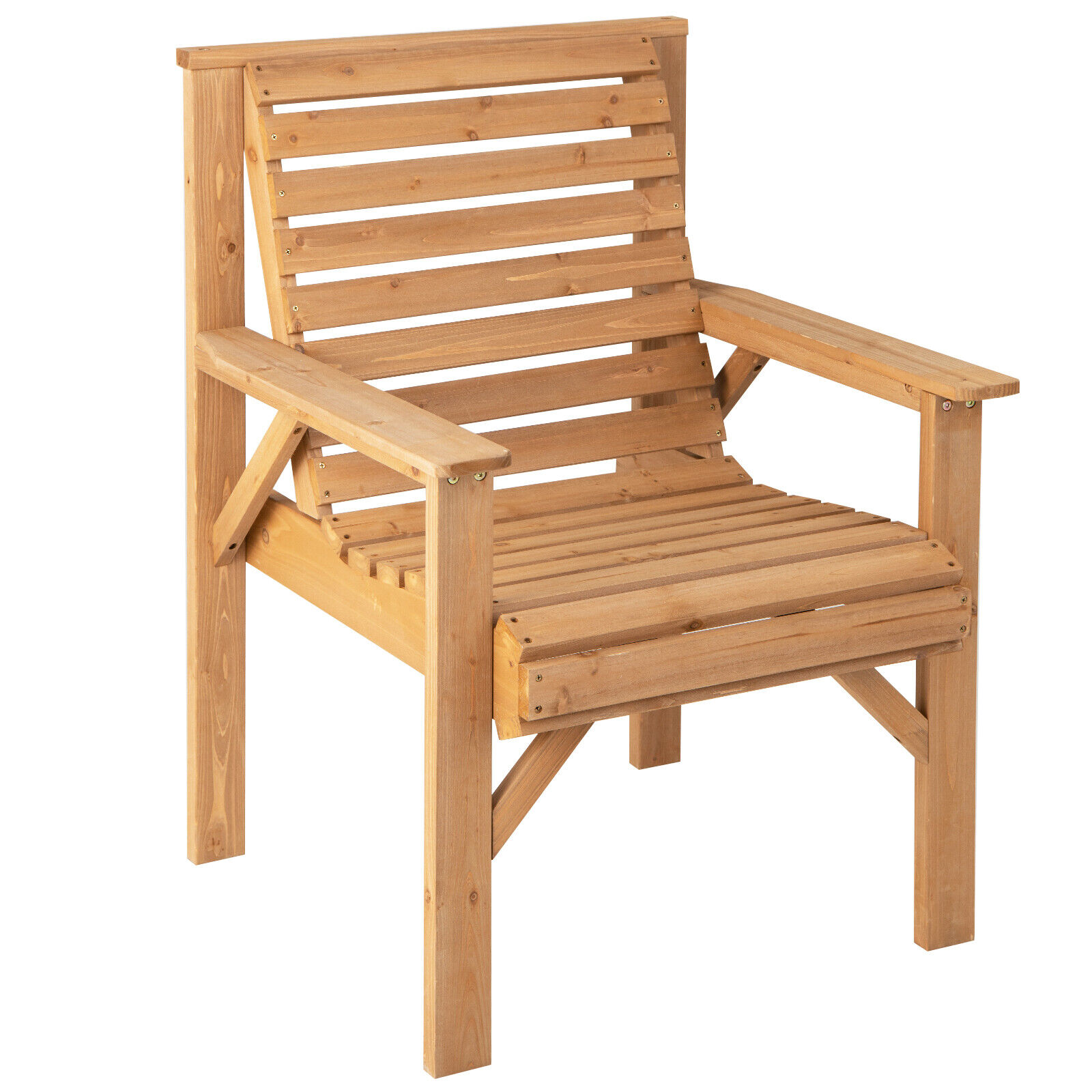 Title 1, Patijoy Patio Fir Wood Chair Dining Inclined Ba...