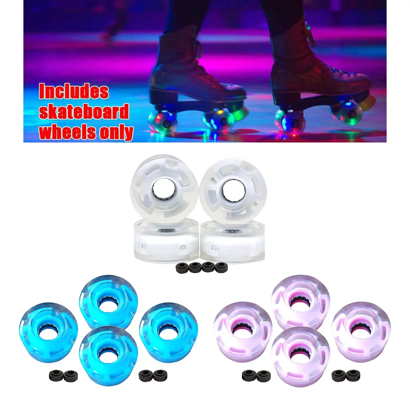 Roller Skate Wheels ic Core LED Flash High Soft for Shortboard