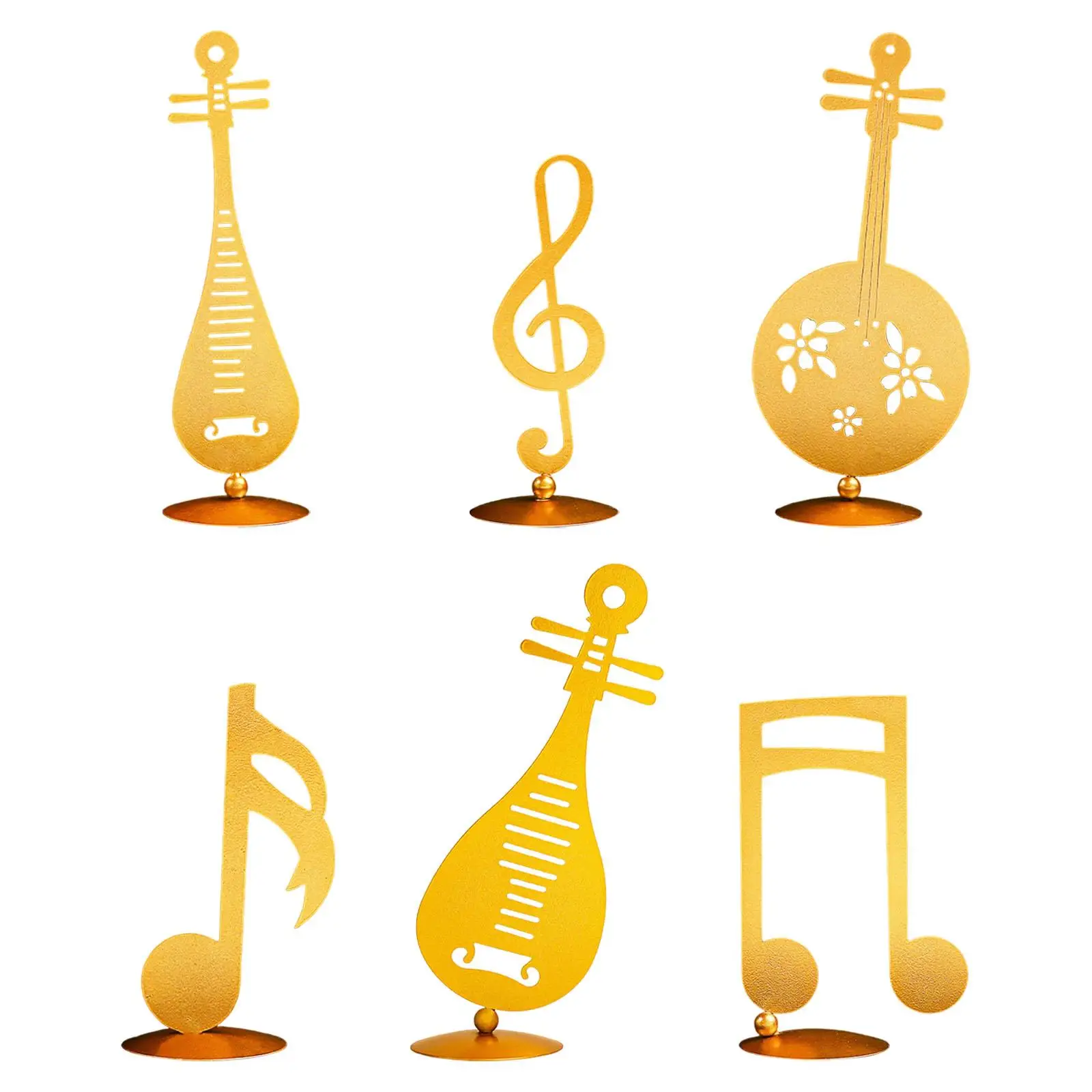 Golden Musical Note Statue Crafts Sculpture Figurine Tabletop Music Note Ornament for Home Cabinet Bedroom Decor Gifts Souvenirs