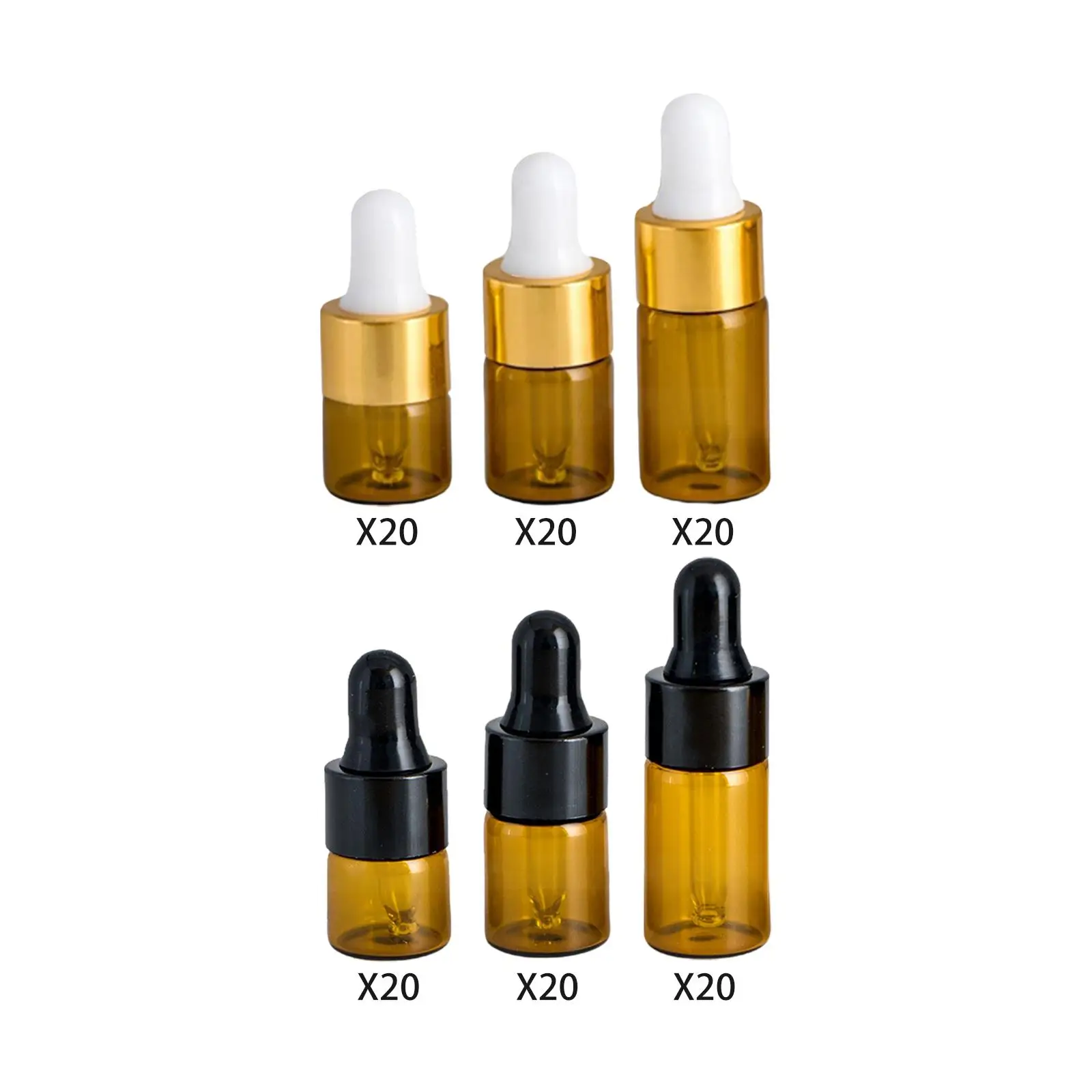 Small Dropper Bottles with Glass Eye Dropper Leakproof Sample Vial Portable Essential Oil Bottle for Essential Oils Body Oils