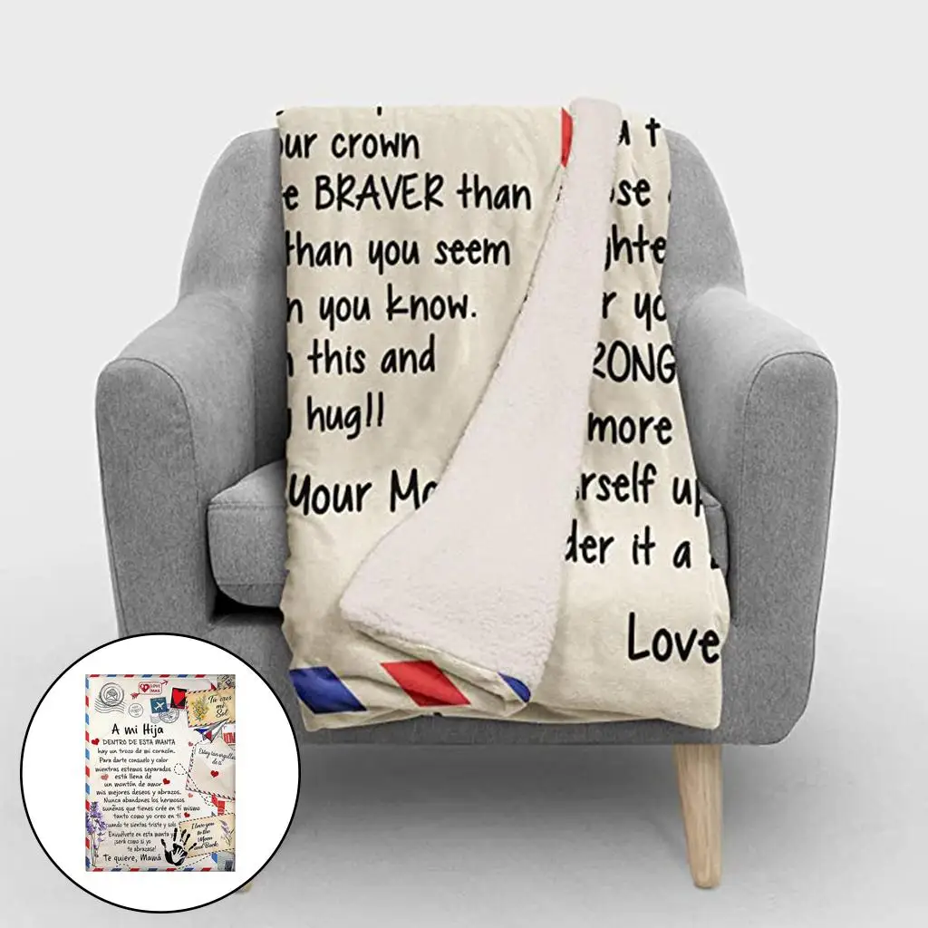 Fleece Blanket to My Wife Letter Printed  Mail Blanket