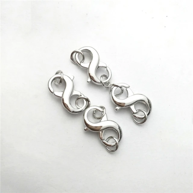 SAUVOO Stainless Steel 8 Shape Clasps&Hooks Steel Color Bracelets Clasps  for DIY Bracelet Necklace Making Fine Jewelry Finding