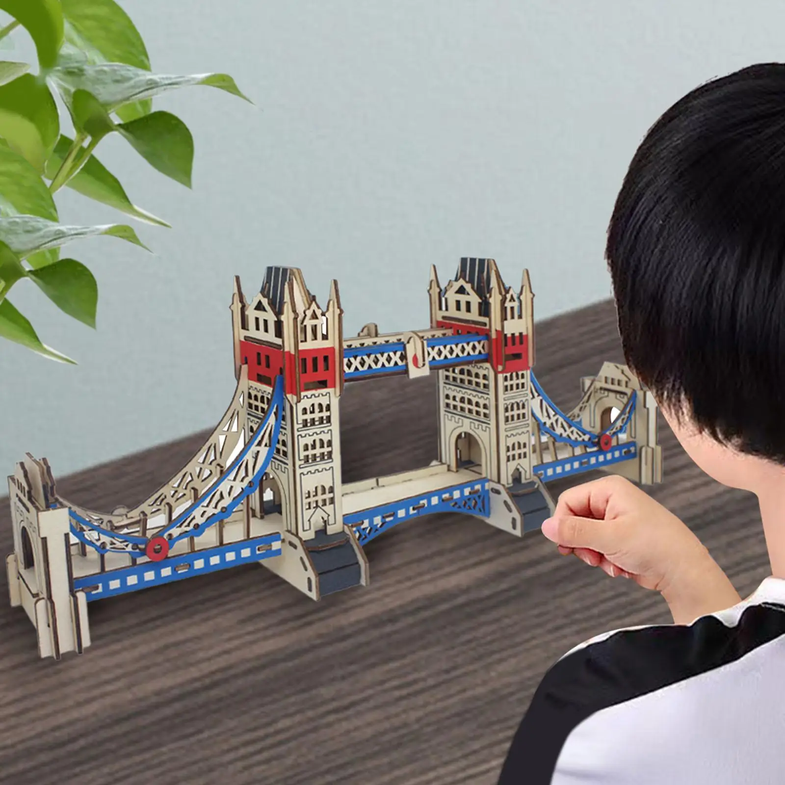 3D Wooden Puzzle Famous Sites Building Kit Craft 3D Puzzles for Adults for Desktop