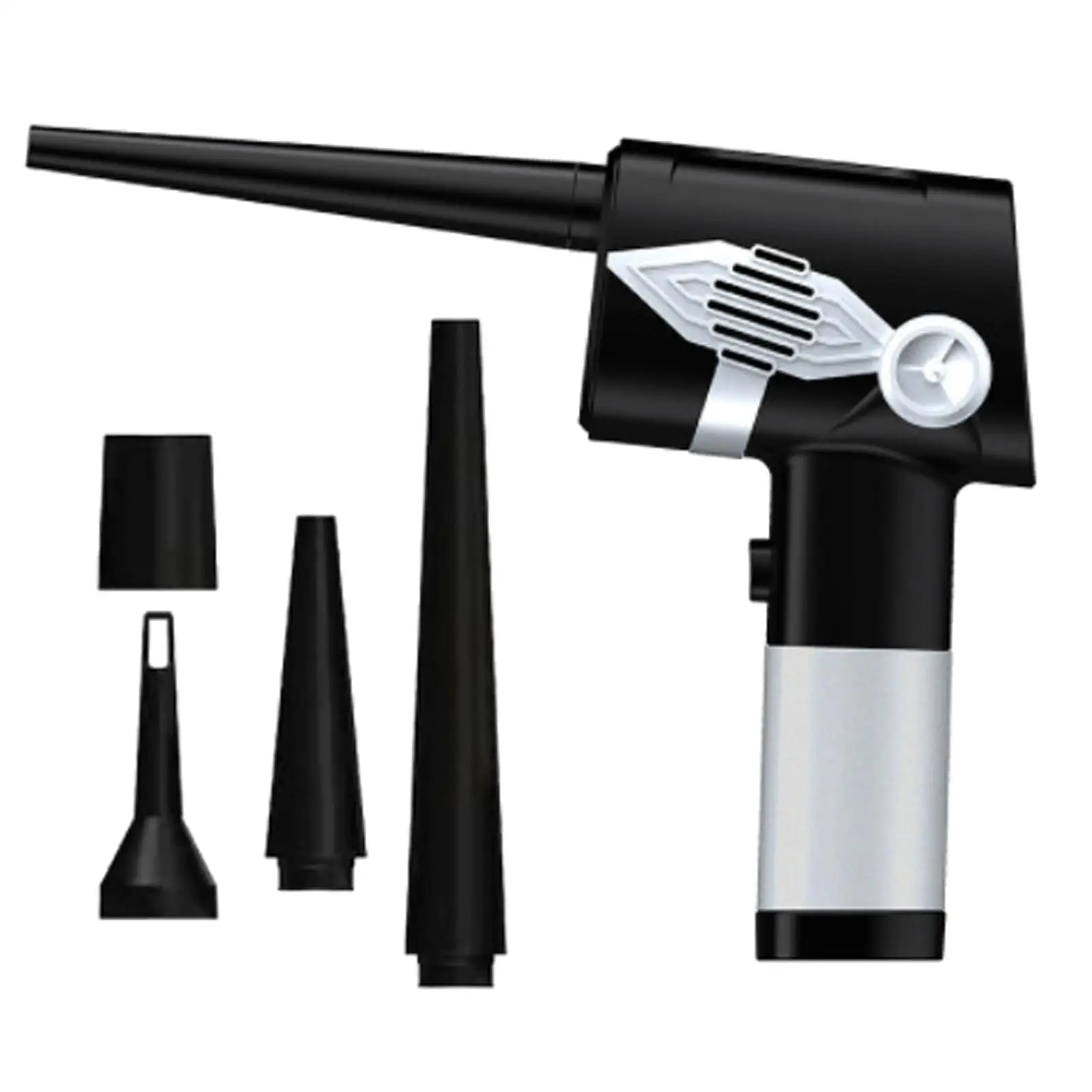 Air Duster Wireless Rechargeable Black Handheld 4 Nozzles Powerful Cordless Air Duster Air Blower for Car Keyboard Laptop Sofa