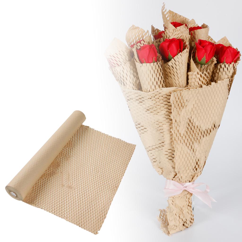 50 Meter Kraft Paper Roll - Natural Recycled Material - Honeycomb Padding Wrapping for Wrapping, Wrapping, Crafts,