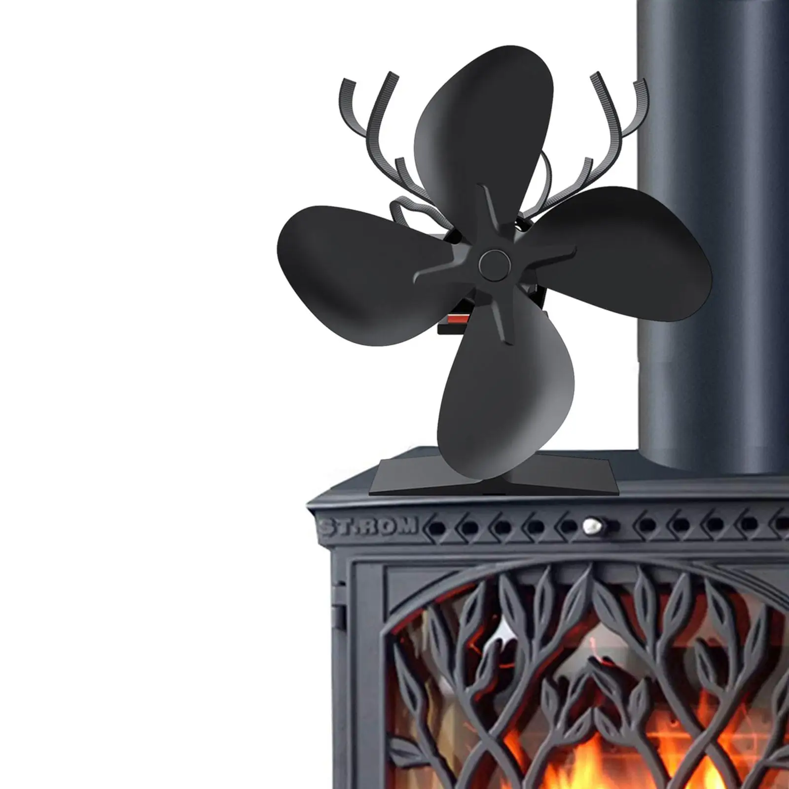 Xmas Wood Burner Fireplace Fan Logs Stove Fan Versatile Aluminum Alloy