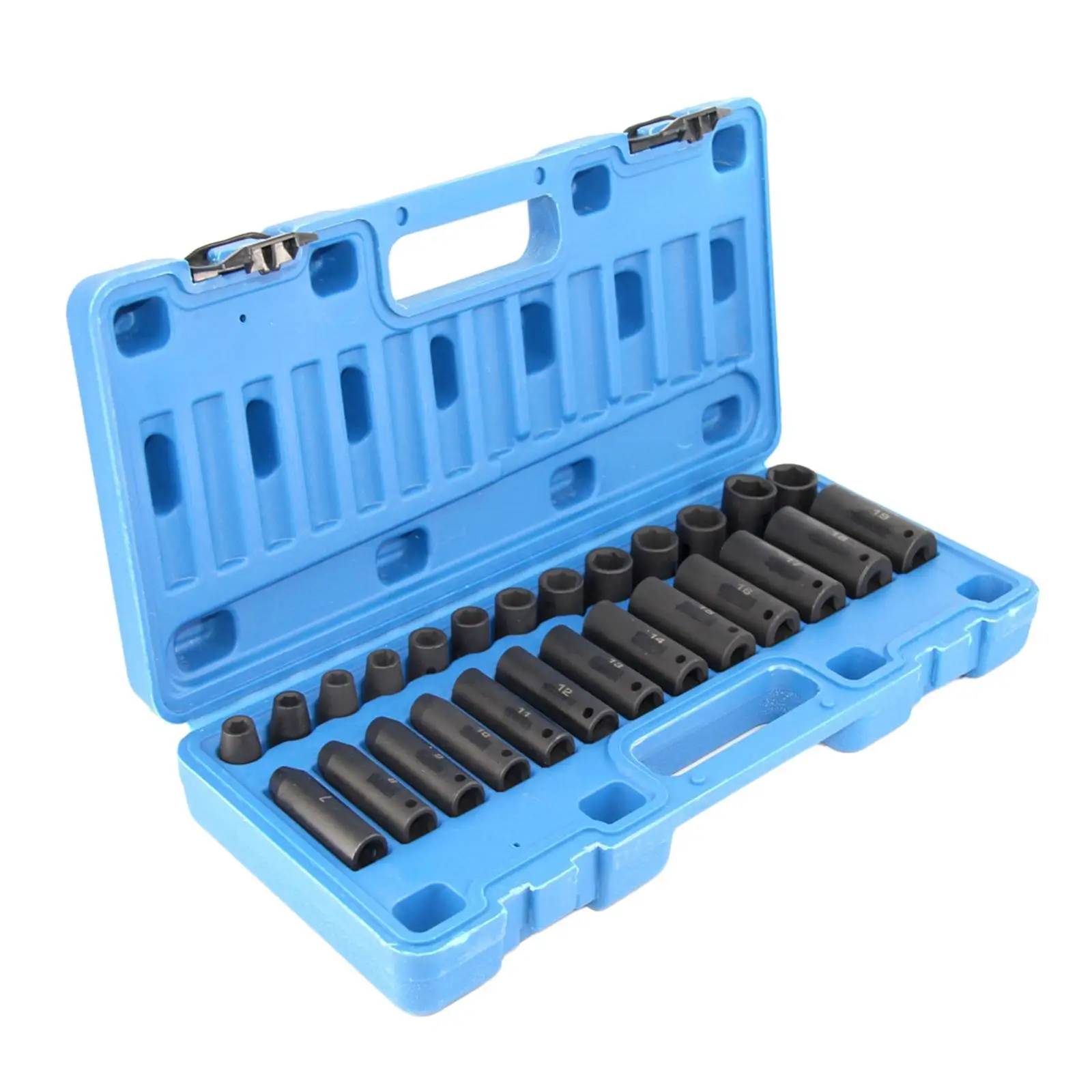 26x Heavy Duty 3/8inch Drive Impact Socket Set CRV Steel Metric Storage Case Auto Repair Parts Hands Tool for Car Engineers Bike