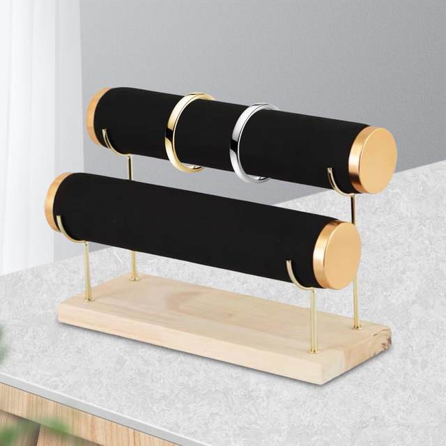 Wooden Base Bracelet Holder Stand Modern Scrunchies Hanger Elegant