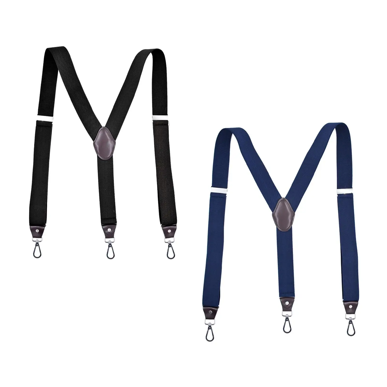 Fashion Men`s Suspenders 3 hooks Back Solid Color Unisex Strap Heavy Duty Belt for Pants Adult Accessories