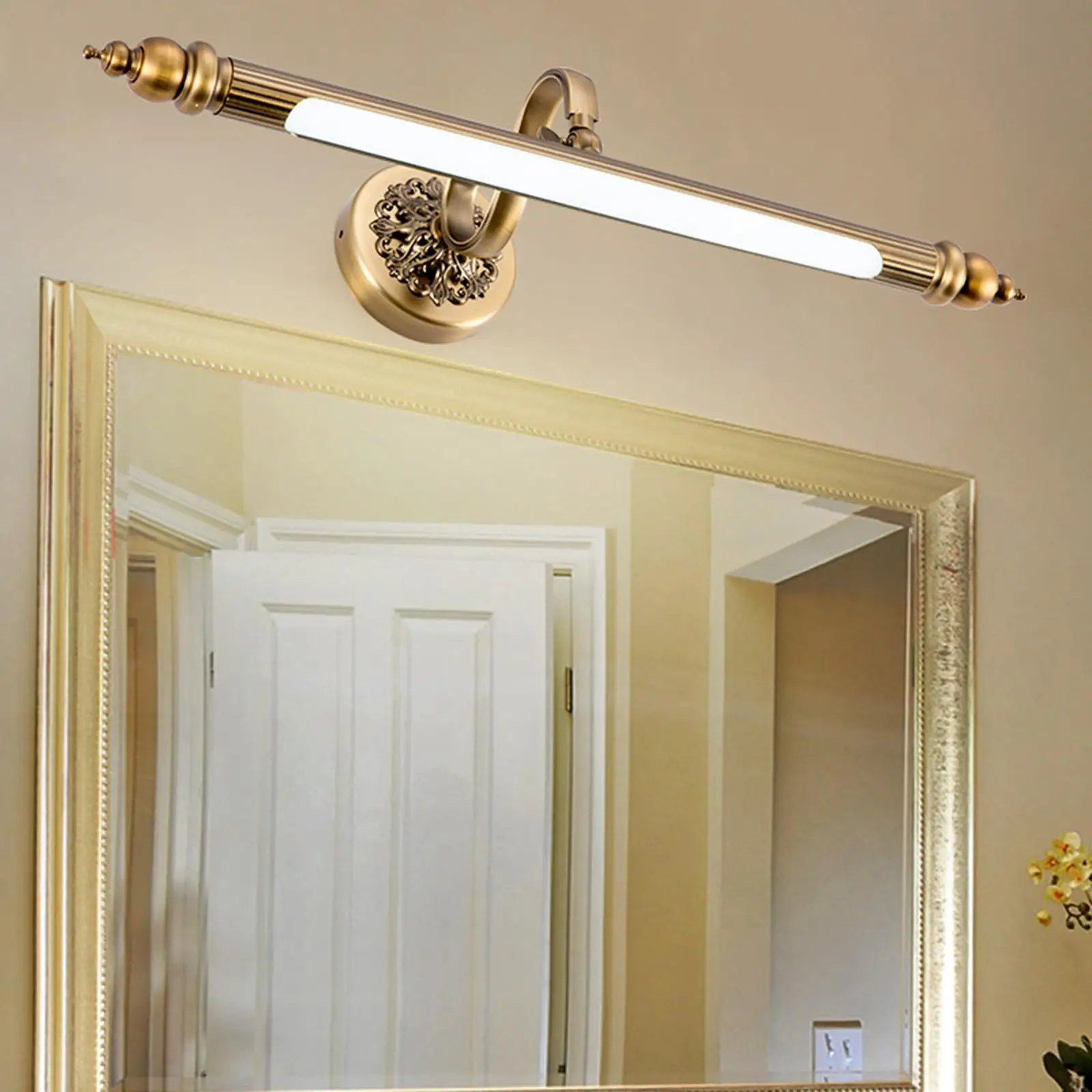 Retro Wired LED Mirror Light Adjustable Rustproof Metal Mirror Lighting Fixture Makeup Lighting Light for Bedroom Bathroom Home